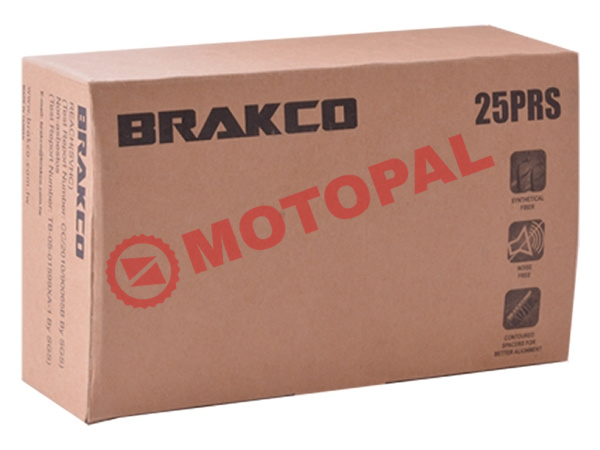 V BRAKE FREN PABUCU - ASİMETRİK [72 mm] [KUTU / 25 ÇİFT] BRAKCO  TAIWAN