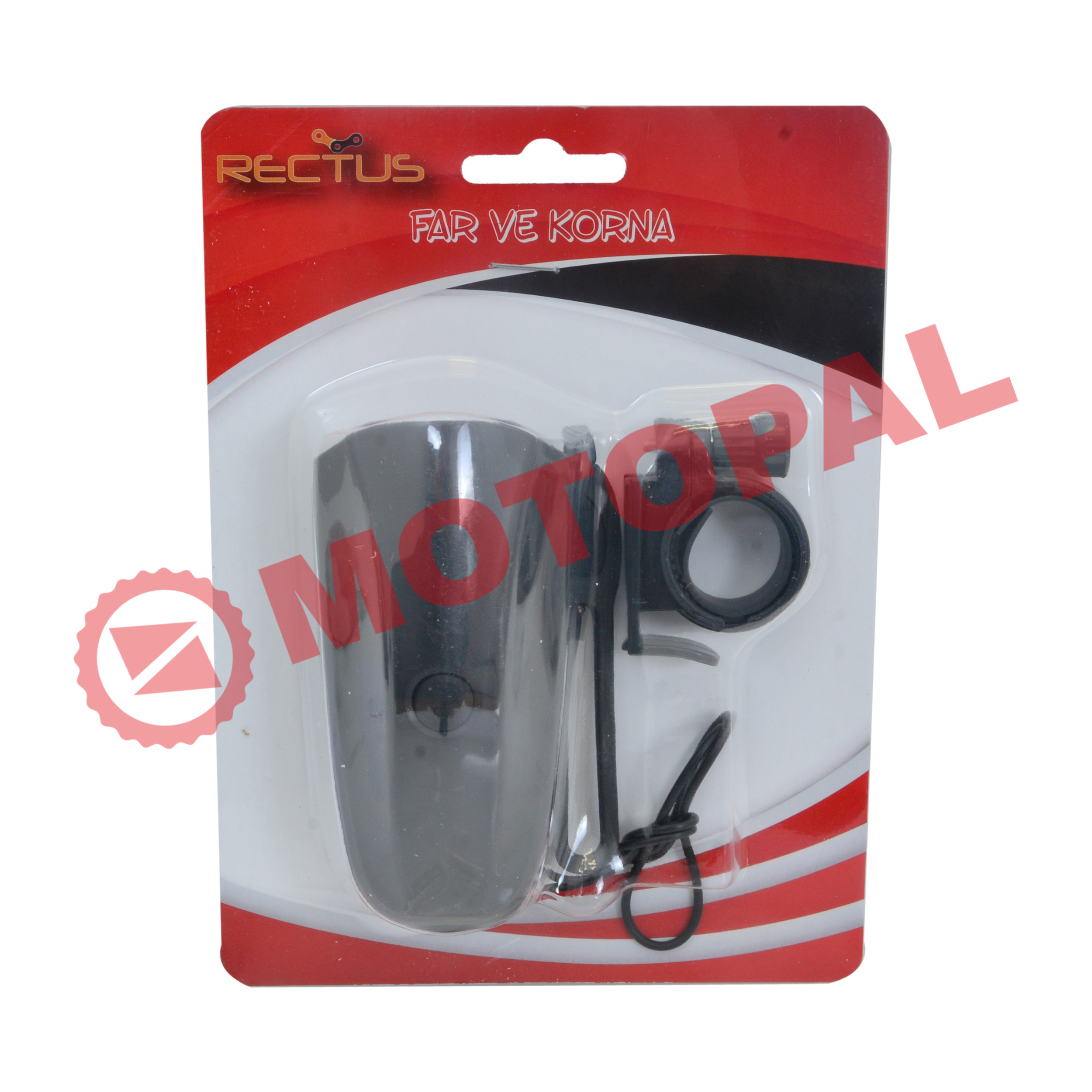 BİSİKLET KORNA - ÖN FAR [45 LUMEN] ALARM DÜĞMELİ ÇOK SESLİ [PİL DAHİL] RCTS-575J-B