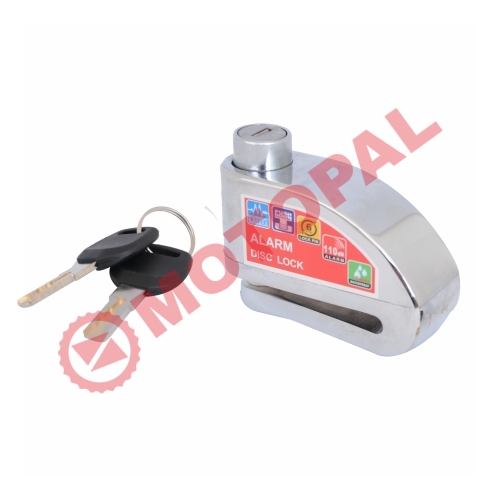 DİSK KİLİT - DÜZ ANAHTARLI - ALARMLI [KROM] - ALÜMİNYUM