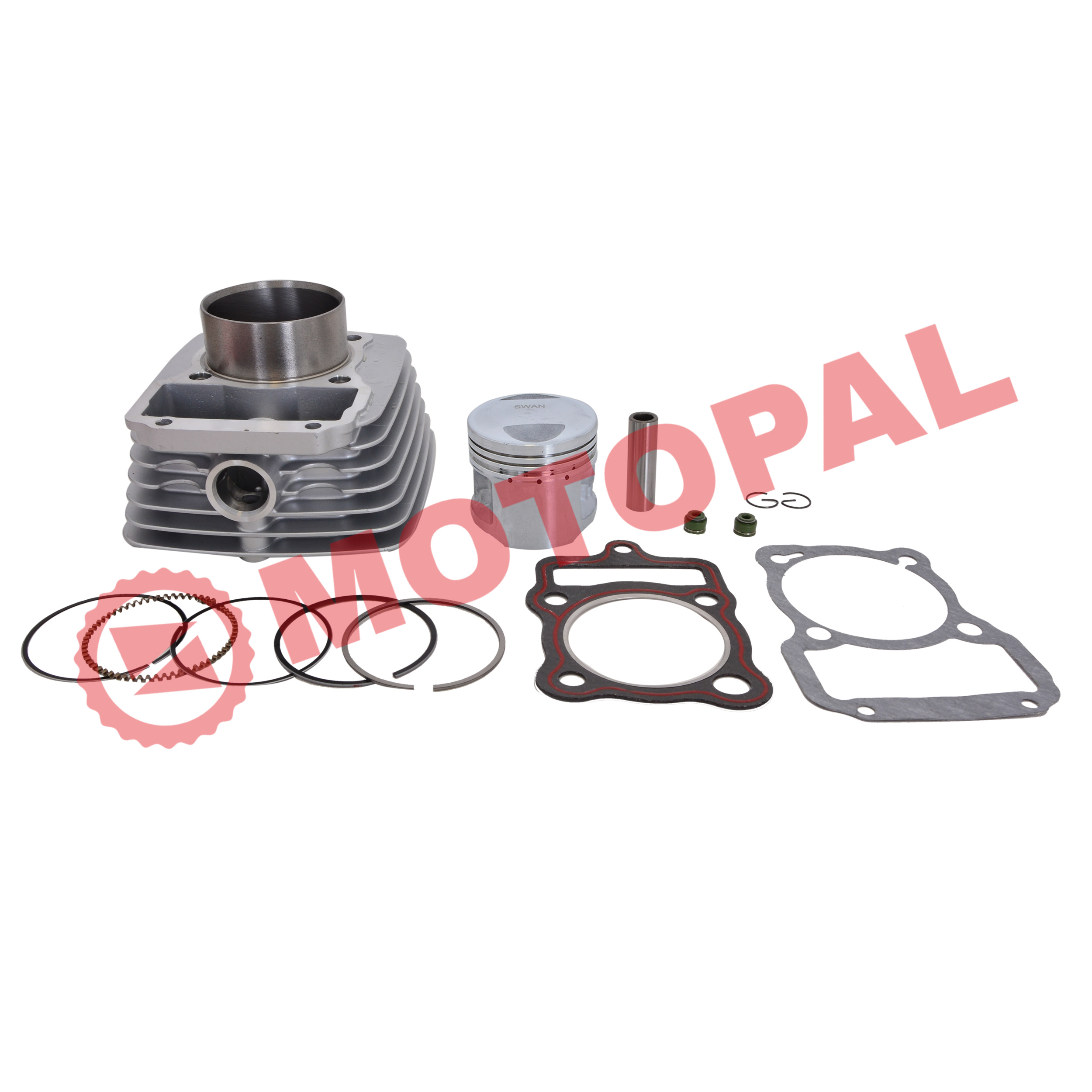 SİLİNDİR KOMPLE [NY PİSTON] 15 PERNO [56,5 mm] [YÜK:69 mm] 125cc CG - SWAN