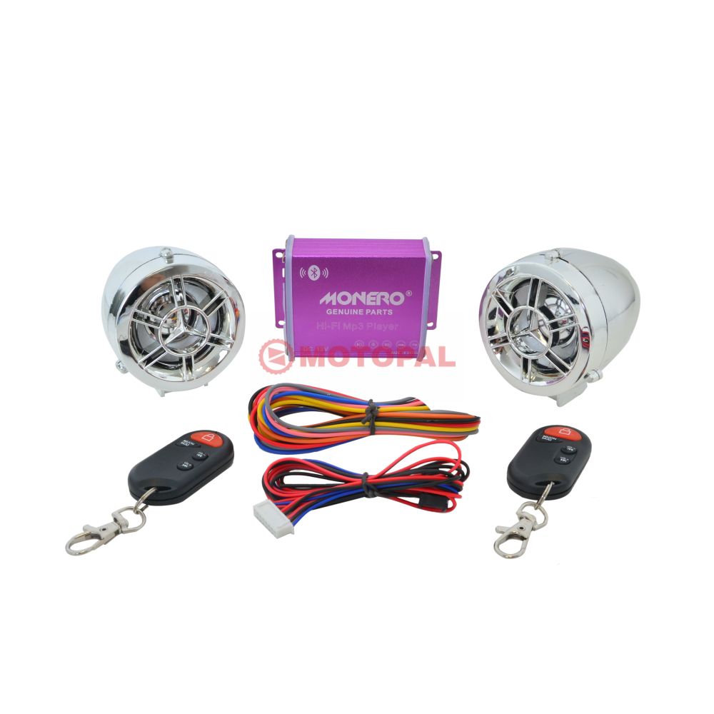 MOTOSİKLET ALARM SETİ VE MP3 RADYO ÇALAR [BLUETOOTH] [M - R] KROM