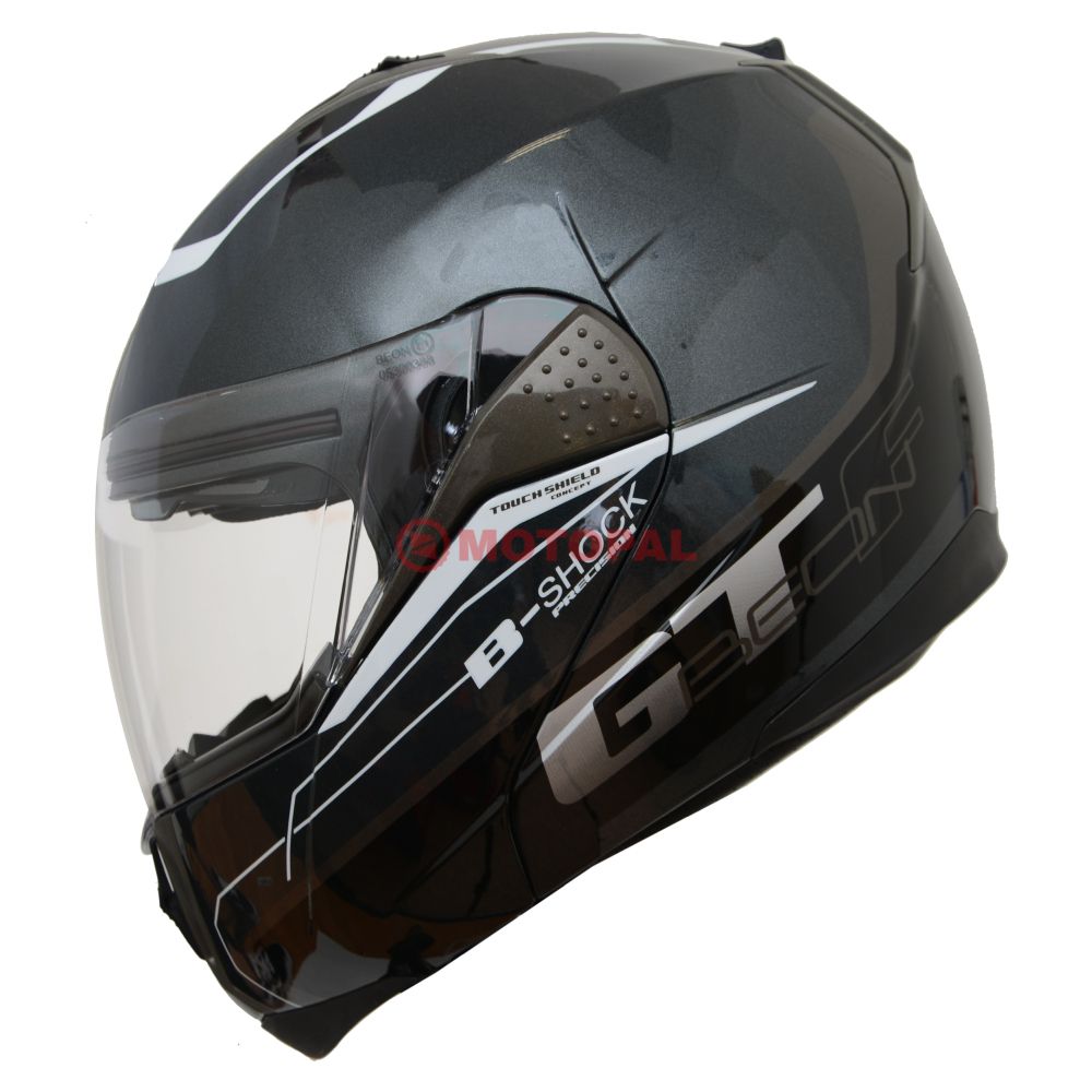 BEON- ÇENE AÇILIR VİZÖRLÜ KASK [B700] [GRİ-SİYAH] [B-SHOCK] [M]