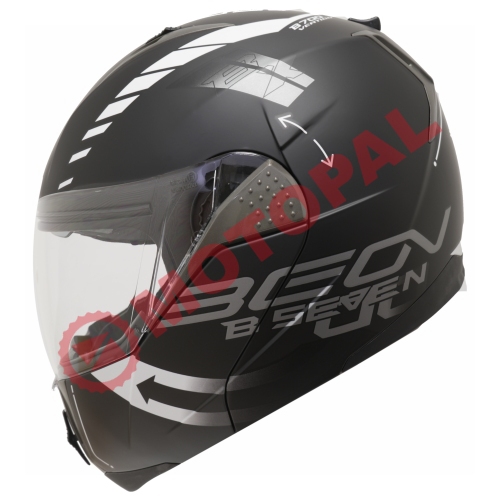 BEON- ÇENE AÇILIR VİZÖRLÜ KASK [B700] [SİYAH - BEYAZ] [VERTİGO] [XL]