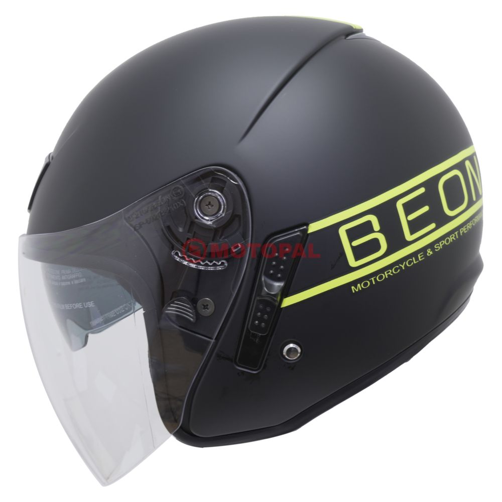 BEON-ÇENESİZ VİZÖRLÜ YAZLIK KASK [B217] [MAT SİYAH - SARI] [S]