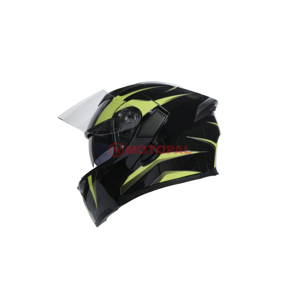 KC-ÇENE AÇILIR VİZÖRLÜ KASK [KC902] SİYAH - NEON YEŞİL [L] E BELGELİ