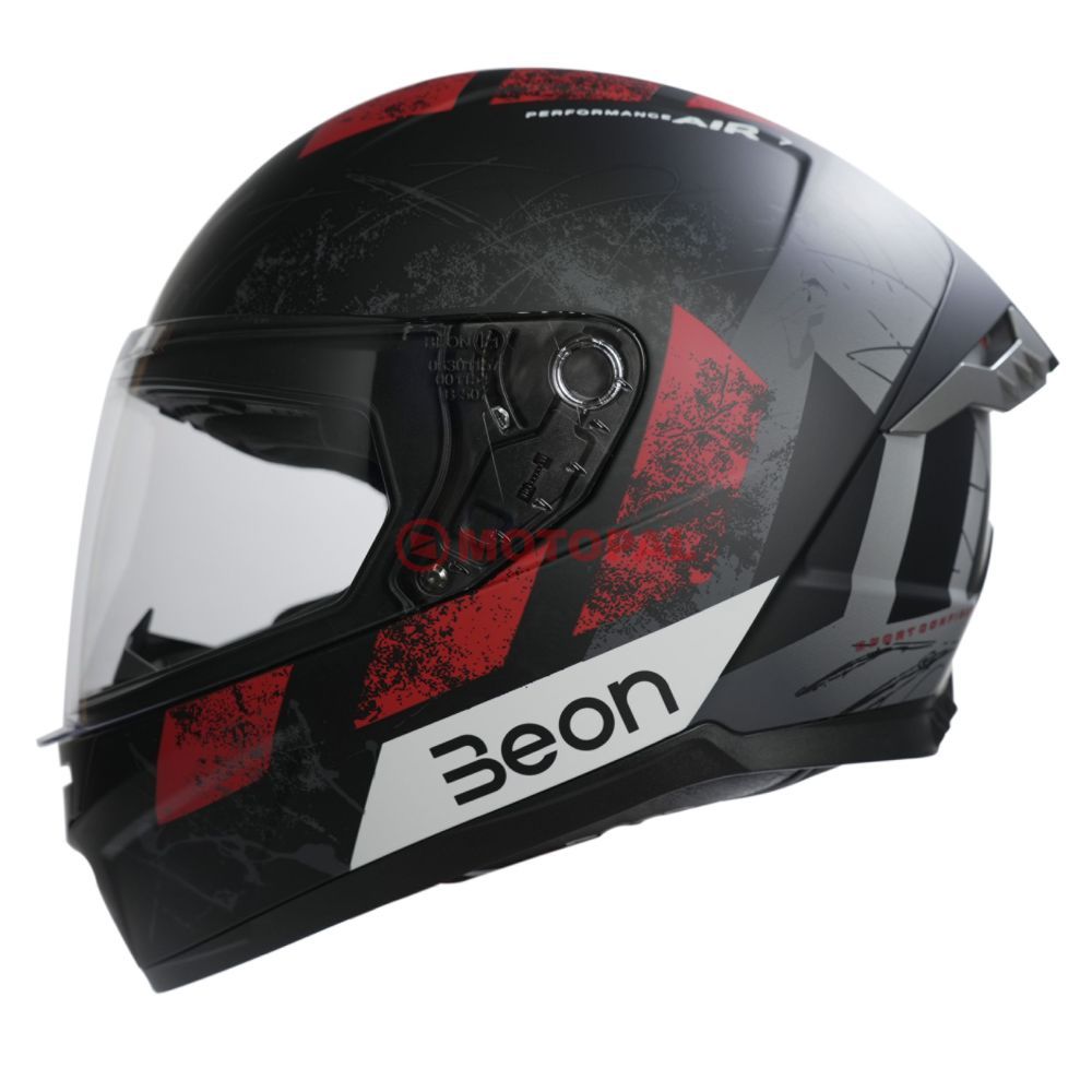 BEON- KAPALI KASK [FULL FACE] [B507]  [SİYAH-KIRMIZI-GRİ] [XL]