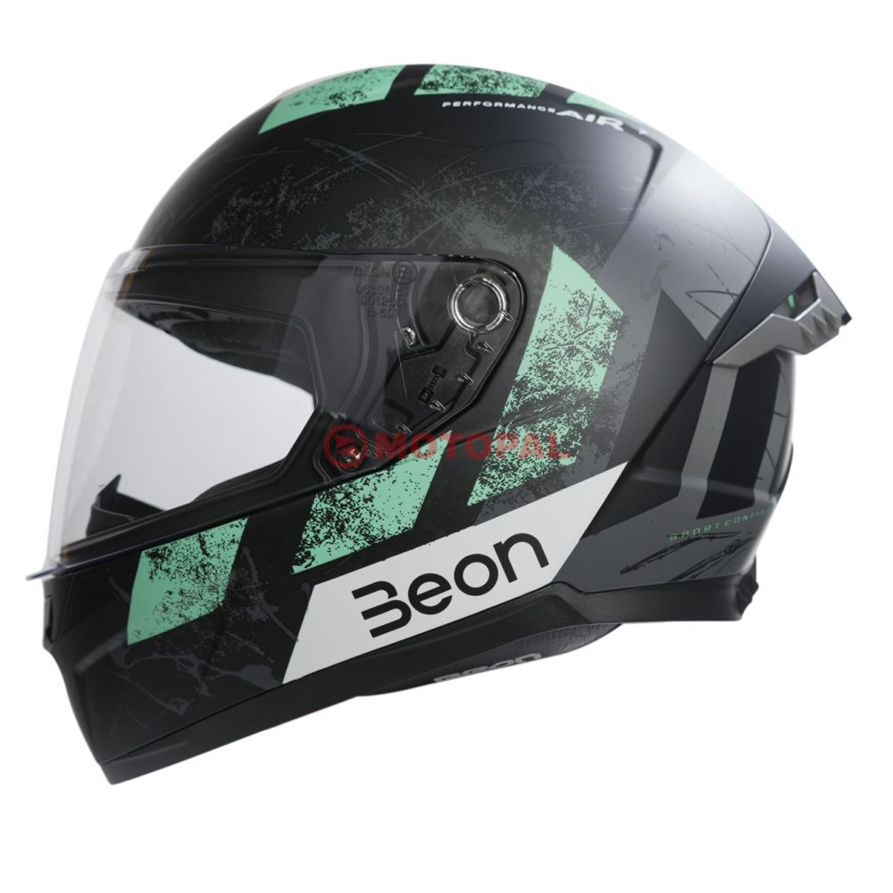 BEON- KAPALI KASK [FULL FACE] [B507] [SİYAH-YEŞİL-GRİ] [XXL]